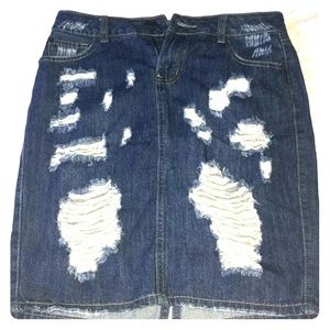 Denim distressed skirt Boom Boom Jeans